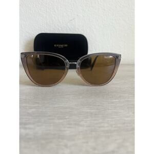 Coach New York Shimmerd Violet Glitter Gradient Sunglasses Oversize HC8276